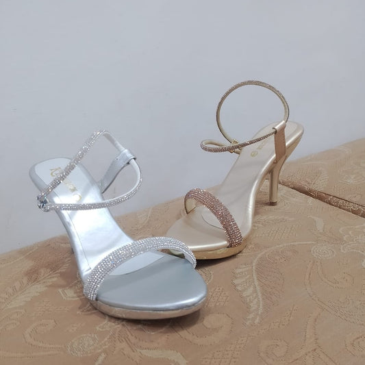 Elegant Gold Rhinestone Stiletto Heels – Luxe Party Wear