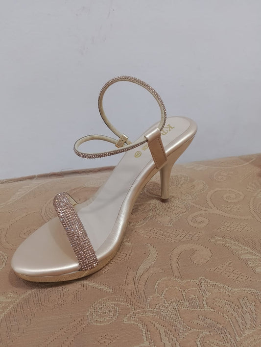 Elegant Gold Rhinestone Stiletto Heels – Luxe Party Wear